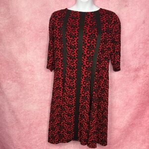 244. CB Red Black Patterned A-Line Dress Women’s Size 18W